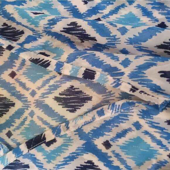 Blue Star One Size Blue White Cover Up Kimono Beach Dress - Picture 5 of 9